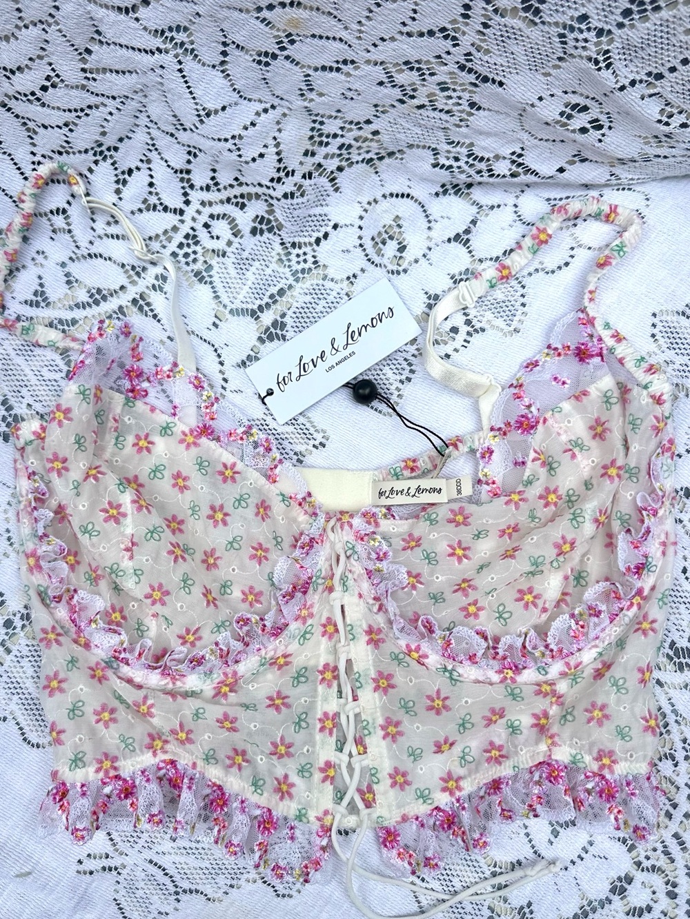 BRAND NEW WITH TAGS For Love And Lemons Blooms Bustier Corset Top